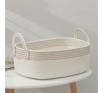 Корзина для хранения Доляна Сара плетеная 39x34,5x15 см цвет белый 6894883