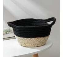 Корзина для хранения Доляна Соун плетеная 33,5x17x13 см цвет черный 6894876