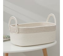 Корзина для хранения Доляна Сара плетеная 37x31x22 см цвет белый 6894882