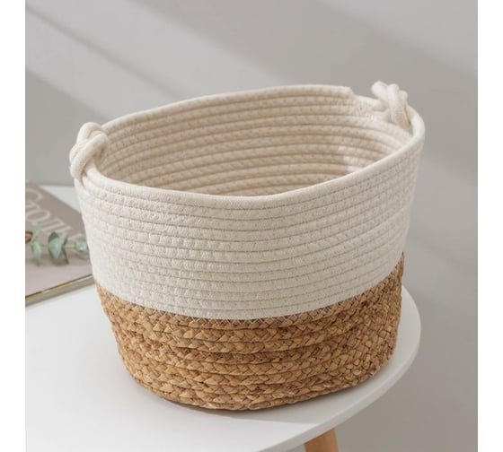 Корзина для хранения Доляна Ронда плетеная 29x24x21 см средняя 6894850