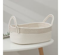 Корзина для хранения Доляна Сара плетеная 32,5x26x20 см цвет белый 6894881