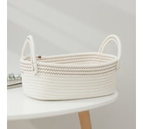 Корзина для хранения Доляна Сара плетеная 30x22,5x16,5 см цвет белый 6894880