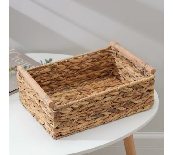 Корзина для хранения Доляна Рита плетеная 35x24x13 см большая 6894838
