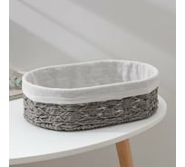 Корзина для хранения Доляна Лира плетеная 30x20x9 см средняя, цвет серый 6894831