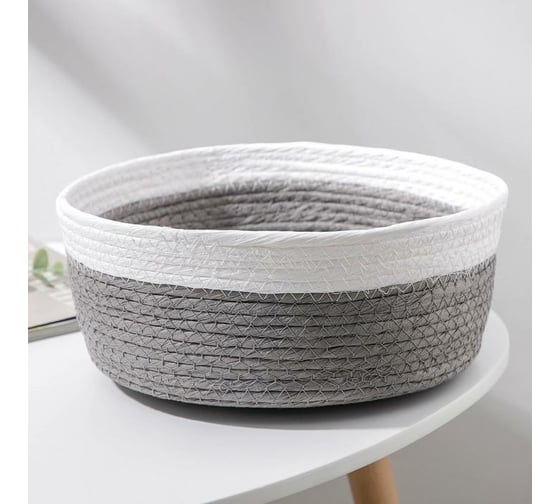 Корзина для хранения Доляна Галактика плетеная 29x29x11 см, цвет серый 6913003