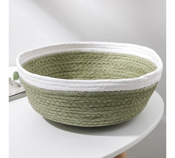 Корзина для хранения Доляна Галактика плетеная 29x29x11 см, цвет зеленый 6913006 1