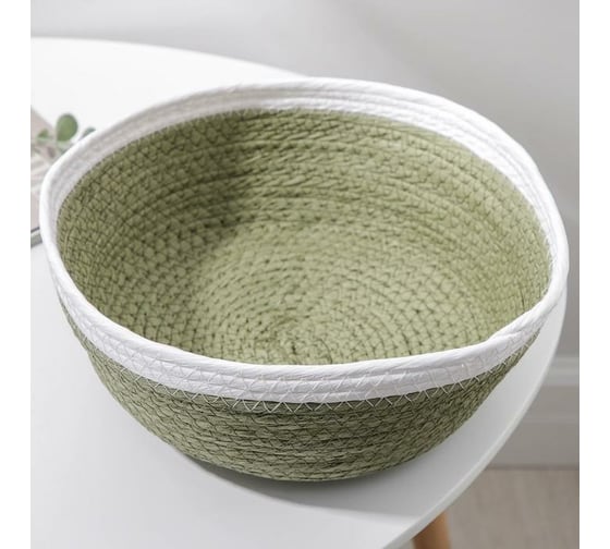 Корзина для хранения Доляна Галактика плетеная 29x29x11 см, цвет зеленый 6913006