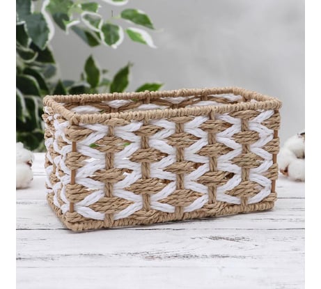 Корзина для хранения Доляна Айка плетеная прямоугольная, 27,5x17x12 см 5075258