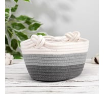 Корзина для хранения Доляна Вега плетеная 32x21x12, цвет синий 5075251