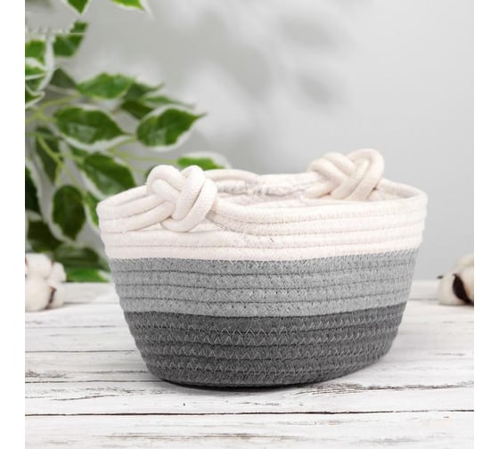 Корзина для хранения Доляна Вега плетеная 32x21x12, цвет синий 5075251 1