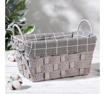 Корзина для хранения Доляна Тэм плетеная 27x17x20 см цвет серый, малая 5250787