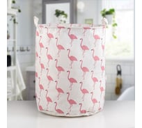 Корзина для белья Доляна Фламинго 35x35x60 см 3572012