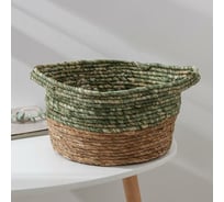Корзина для хранения Доляна Магия плетеная 34x30x16 см, цвет зеленый 6913009