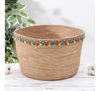 Корзина для хранения Доляна Хиппи плетеная 29x29x18,5 см 5075271