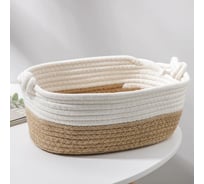 Корзина для хранения Доляна Вега плетеная 31x18,5x14, цвет бежевый 6912996