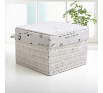 Корзина для хранения Доляна Море плетеная 20x20x15 см с крышкой 3549368