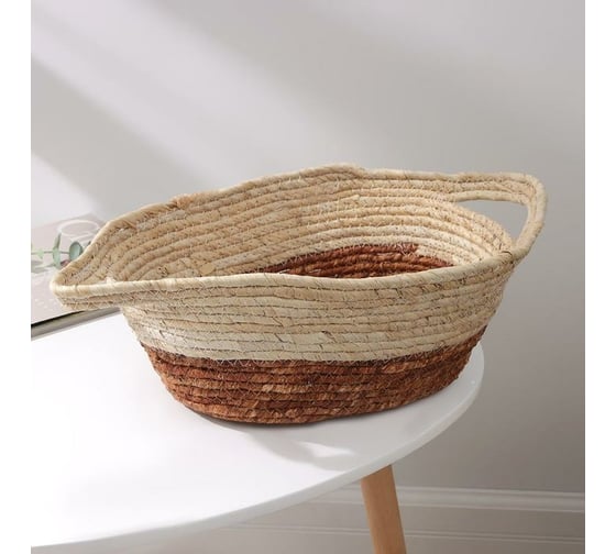Корзина для хранения Доляна Тэри с ручками 46x28x13 см 7086153 1