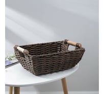 Корзина для хранения Доляна Лоза плетеная с ручками 38x27x14 см, цвет коричневый 7086140