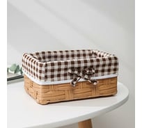 Корзина для хранения Доляна Клеточка 18x12x8 см, цвет коричневый 5442968