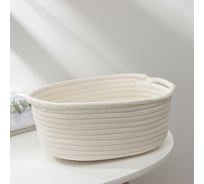 Корзина для хранения Доляна Вера плетеная 28x16x10 см цвет белый 7086128