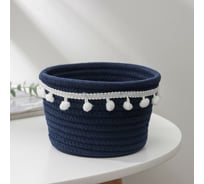 Корзина для хранения Доляна Тэс плетеная 16x16x10 см цвет синий 7086126