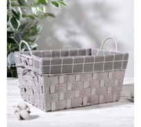 Корзина для хранения Доляна Тэм плетеная 35x25x23 см цвет серый, средняя 5250789