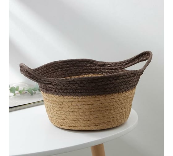 Корзина для хранения Доляна Гарден плетеная с ручками 32x24x17 см 7086114 1