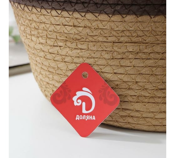 Корзина для хранения Доляна Гарден плетенаяс ручками 25x19,5x14 см 7086113