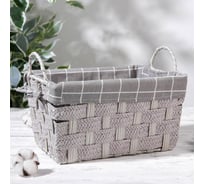 Корзина для хранения Доляна Тэм плетеная 33x21x21 см цвет серый, средняя 5250788