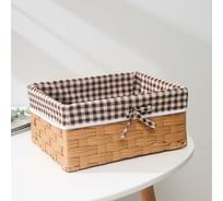 Корзина для хранения Доляна Клеточка 26x20x12 см, цвет коричневый 5442970
