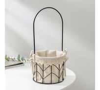 Корзинка для мелочей Доляна Бохо 11x25 см, цвет черный 7167265