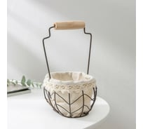 Корзинка для мелочей Доляна Бохо 13x10x19 см, цвет коричневый 7167260