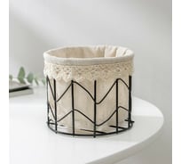 Корзинка для мелочей Доляна Бохо 11x19 см, цвет черный 7167262