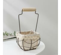 Корзинка для мелочей Доляна Бохо 9x19 см, цвет коричневый 7167258