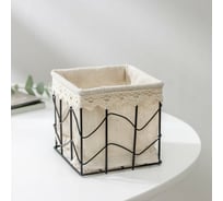 Корзинка для мелочей Доляна Бохо 9,5x9,5 см, цвет черный 7167263