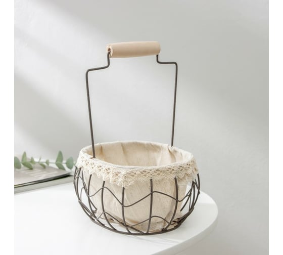 Корзинка для мелочей Доляна Бохо 16x12,5x22 коричневый 7167261 1