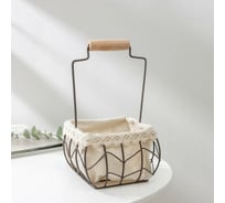 Корзинка для мелочей Доляна Бохо 14x22 см, цвет коричневый 7167259