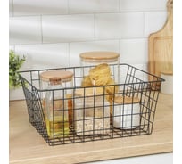 Корзина для хранения Доляна Эрин 36x28x16 см, цвет черный 7510176