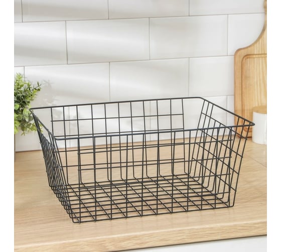 Корзина для хранения Доляна Эрин 36x28x16 см, цвет черный 7510176