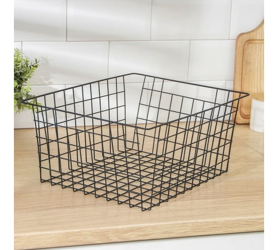 Корзина для хранения Доляна Эрин 36x28x16 см, цвет черный 7510176