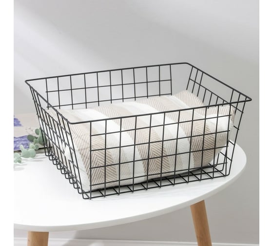 Корзина для хранения Доляна Эрин 36x28x16 см, цвет черный 7510176