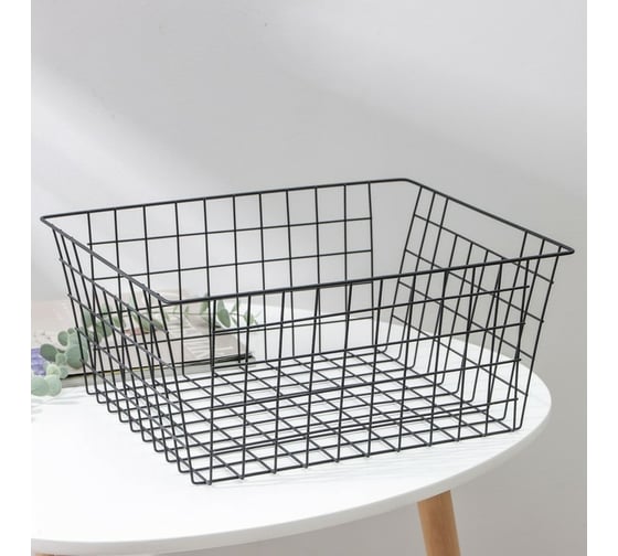 Корзина для хранения Доляна Эрин 36x28x16 см, цвет черный 7510176