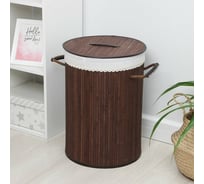 Корзина для белья Доляна Бамбу круглая 38x55, цвет коричевый 7510171