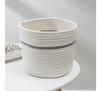 Корзина для хранения Доляна Дориан плетеная 22x22x19 см цвет бело-серый 7416285