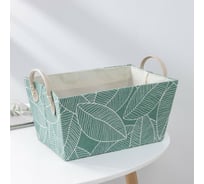 Корзина для хранения Доляна Зелень с ручками 31,5x21x21 см, цвет зеленый 7403369