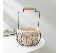 Корзинка для мелочей Доляна Бохо 15x21 см, цвет коричневый 7167257