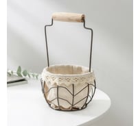 Корзинка для мелочей Доляна Бохо 11x18 см, цвет коричневый 7167256