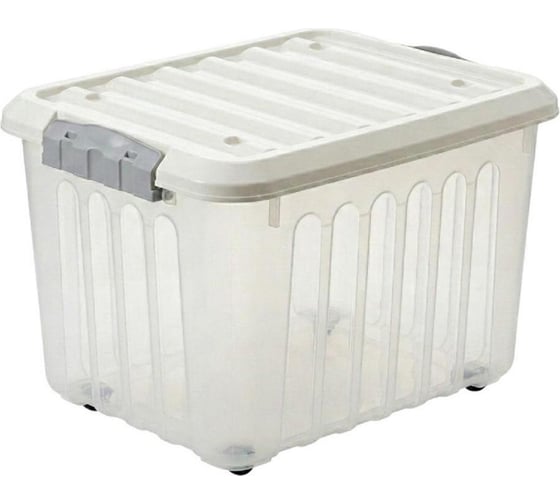 Ящик для хранения Plast Team 80 л. п/п 635х480х416 цв. молочный 43007