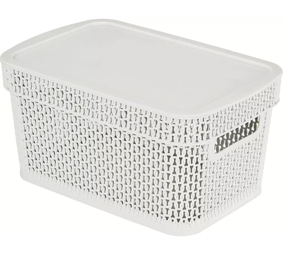 Корзина для хранения 23 Болта 5 л, 28.1x18.5, с крышкой, белая, 4 шт., В KL411311048ф4