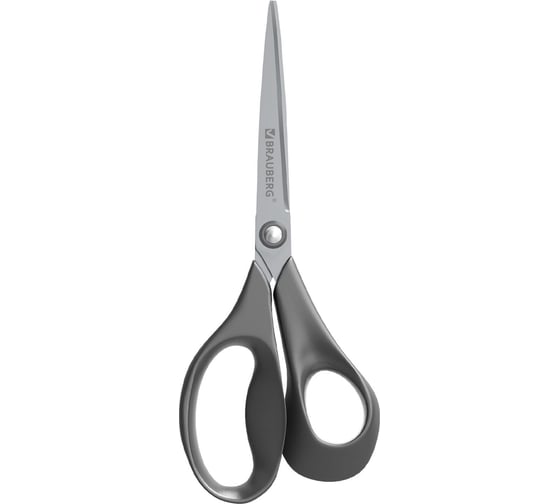 Ножницы BRAUBERG URBAN, 170 мм, эргономичные ручки, 2-х сторонняя заточка, серые, 274310